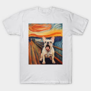 White French Bulldog The Scream Classic Paintings T-Shirt